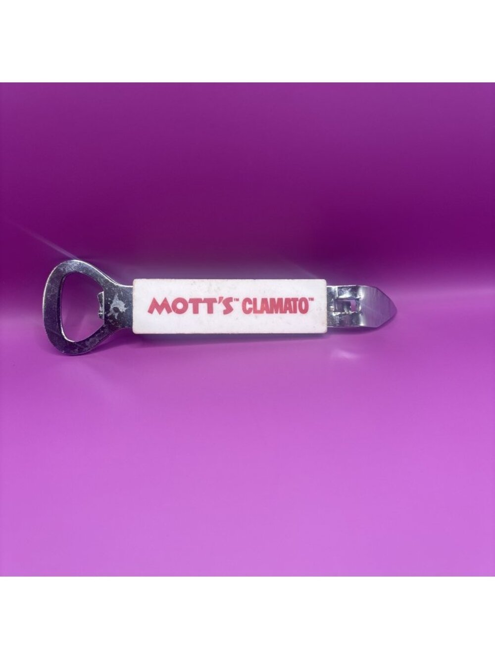 VINTAGE BOTTLE Opener Beer Themed - Mott's Clamato